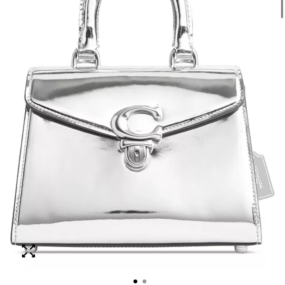 Coach Metallic Silver Satchel